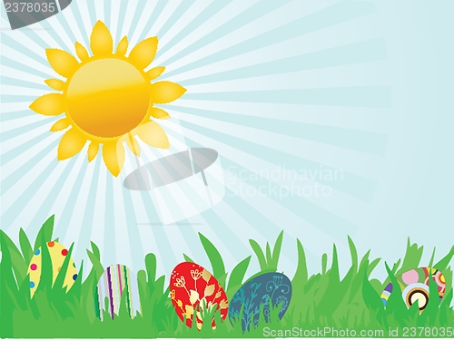 Image of Easter card with two hand drawn eggs