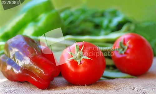 Image of Ripe tomatoes and pepper