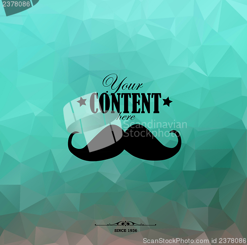 Image of Retro background with triangular polygons and mustache.