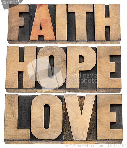 Image of faith, hope and love typography