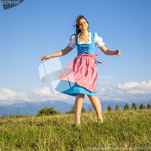 Image of woman in bavarian traditional dirndl