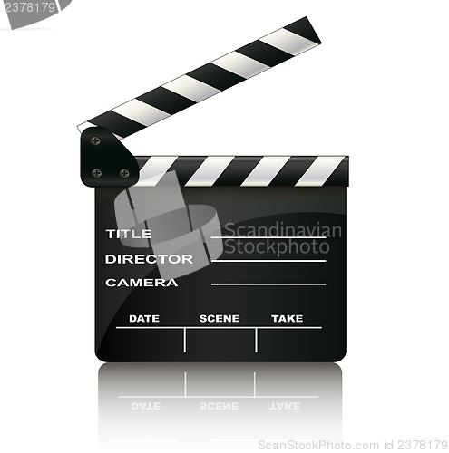 Image of Clapper board isolated on white background