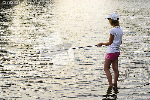 Image of Girl on a fishing trip