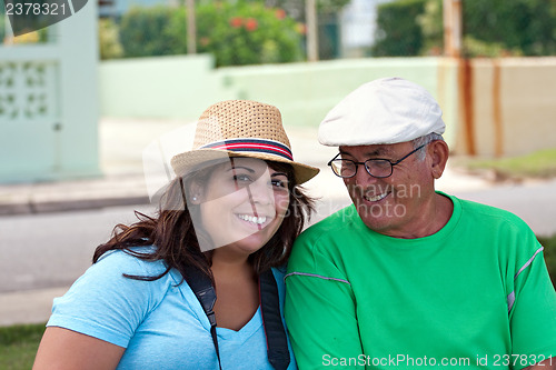 Image of Hispanic Woman with Her Grandfather