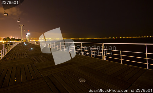 Image of Cable car at night