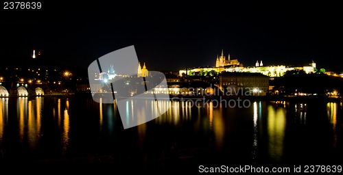 Image of castle of Prague at night