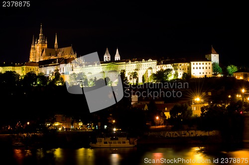 Image of castle of Prague at night