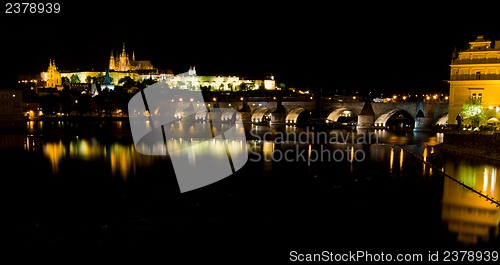 Image of castle of Prague at night