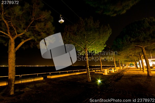 Image of Cable car at night