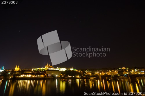 Image of castle of Prague at night