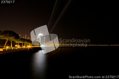 Image of Cable car at night