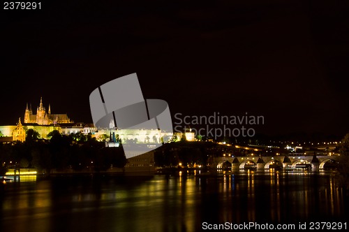 Image of castle of Prague at night