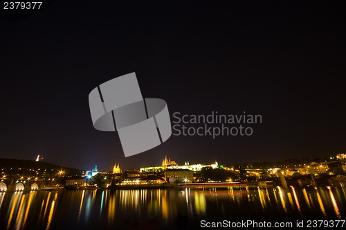 Image of castle of Prague at night