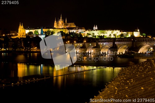 Image of castle of Prague at night