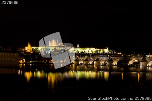 Image of castle of Prague at night