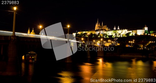 Image of castle of Prague at night