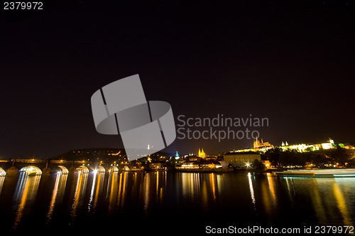 Image of castle of Prague at night