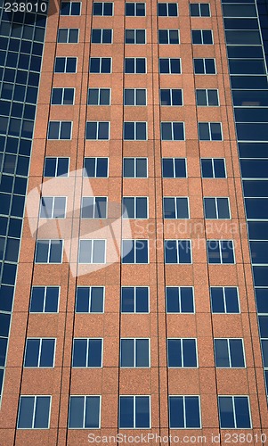 Image of Windows of a terracotta-colored building