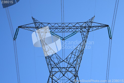 Image of Top of the huge electricity pylon