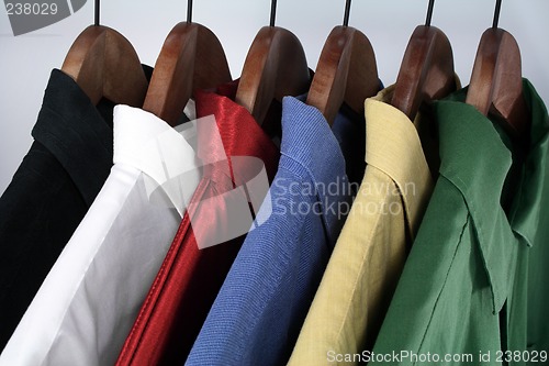 Image of Choice of colorful shirts