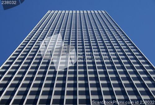 Image of Perspective view of the gray office building
