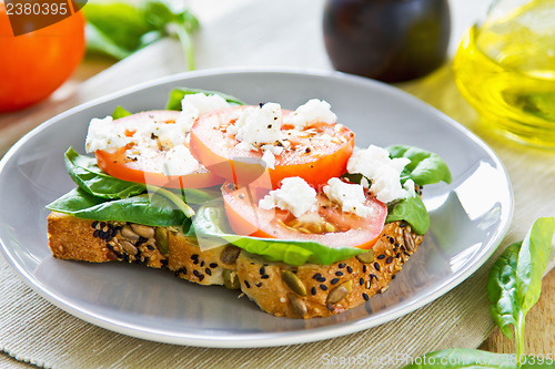 Image of Feta and Spinach sandwich