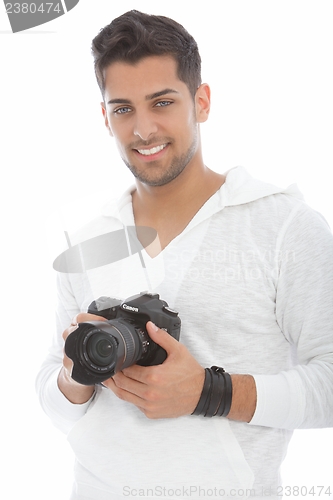 Image of Relaxed professional photographer