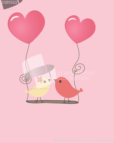 Image of Birds couple in love. Vector illustration