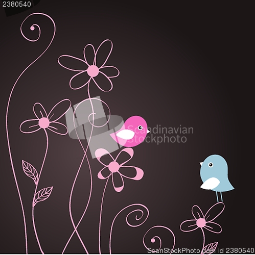 Image of Birds couple in love. Vector illustration