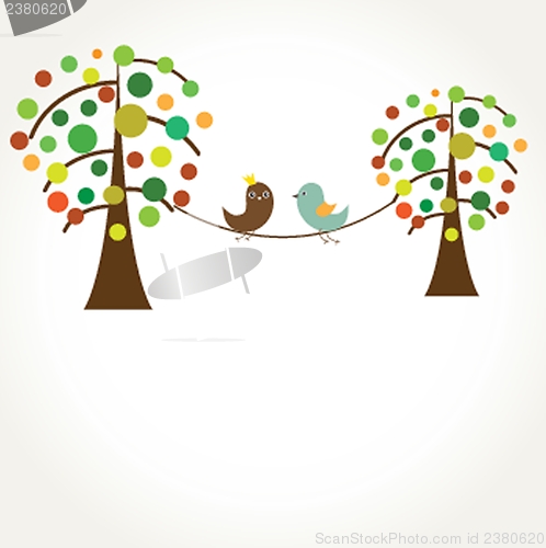 Image of Birds couple in love. Vector illustration