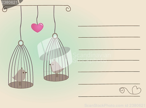 Image of Birds couple in love. Vector illustration