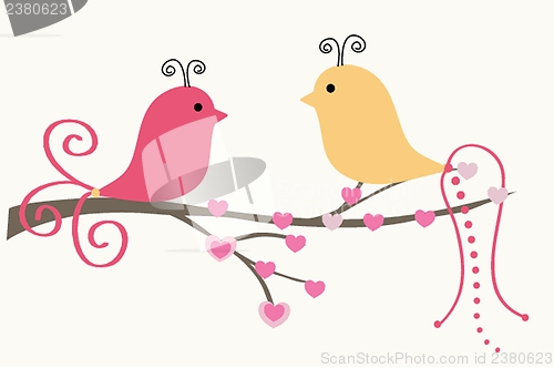 Image of Birds couple in love. Vector illustration