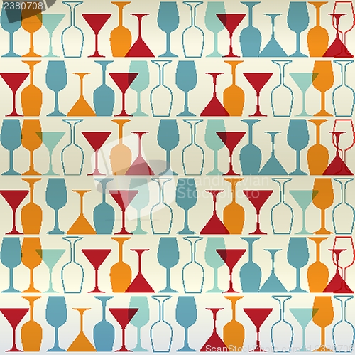 Image of  Seamless vector illustration wine, cocktail,glass.