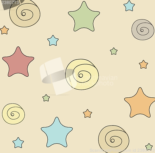 Image of Multicolored stars seamless pattern background.