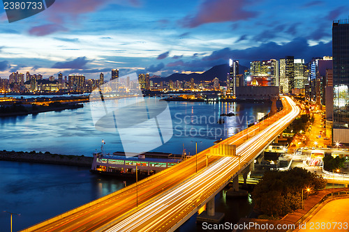 Image of Hong Kong city at night