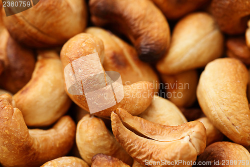 Image of Roasted cashew nuts close up