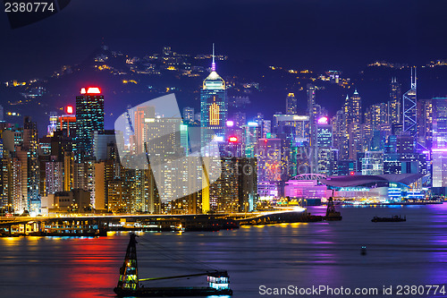 Image of Hong Kong skyline at night