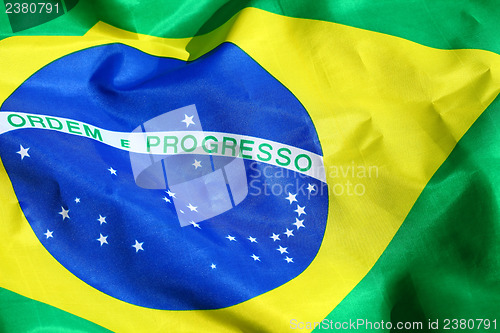 Image of Waving Fabric Brazil Flag