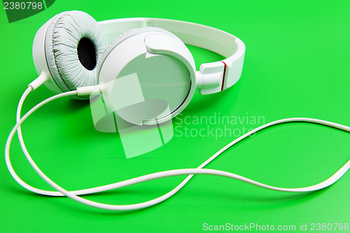 Image of Headphone on green background