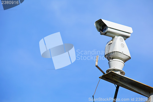 Image of CCTV with blue sky