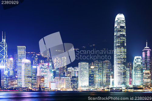 Image of Cityscape in Hong Kong at night