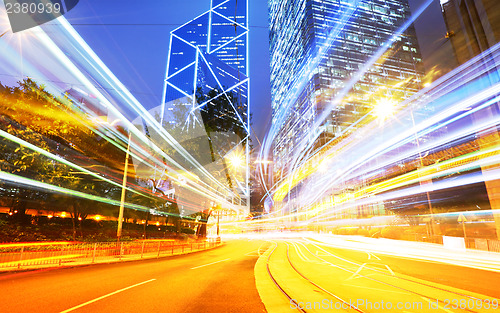 Image of Night traffic light trail