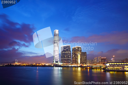 Image of Kowloon downtown at night