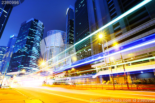 Image of Traffic in city at night