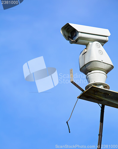 Image of CCTV with blue sky