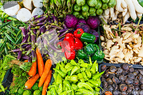 Image of Vegetables and fruit on market