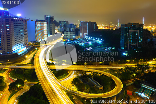 Image of Traffic Light Trail on Highway