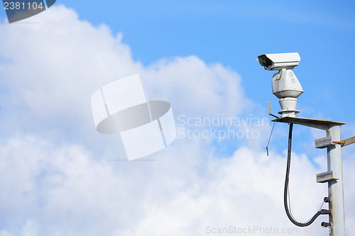 Image of CCTV with cloudscape