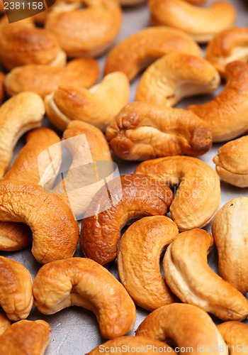 Image of Roasted cashew nuts close up