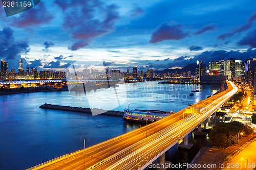 Image of Hong Kong skyline at night